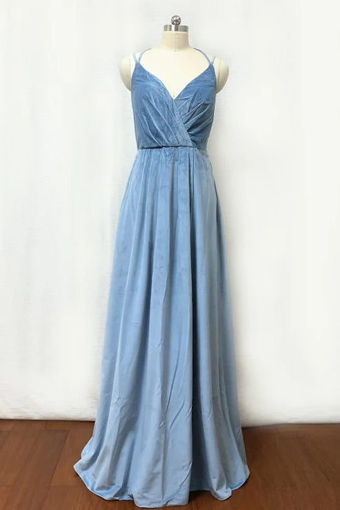 Velvet light blue dress sale