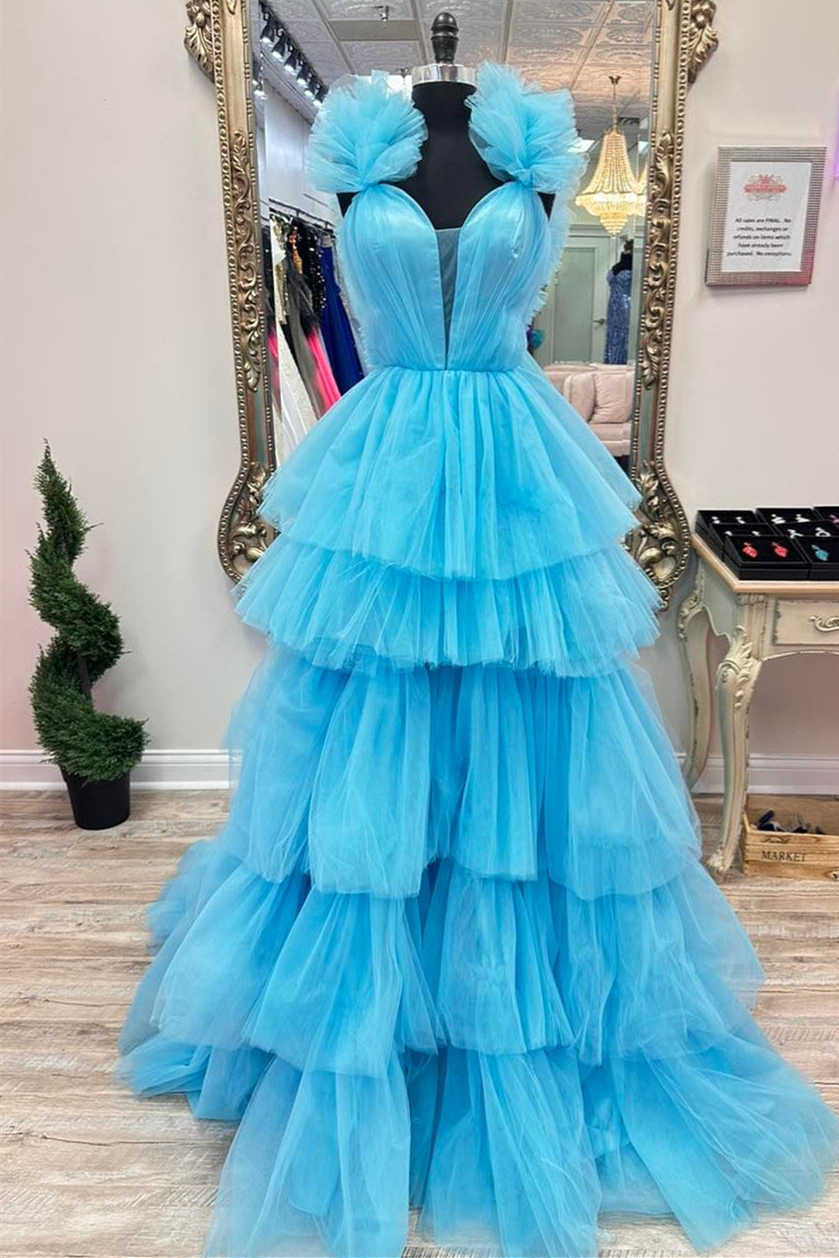 Tulle Dress Women, Tulle Tiered Dress, Tulle Prom Dress, Evening Long Dress,  Sheer Tulle Dress, Mesh Dress , Blue Dress for Photo Shoot -  Canada