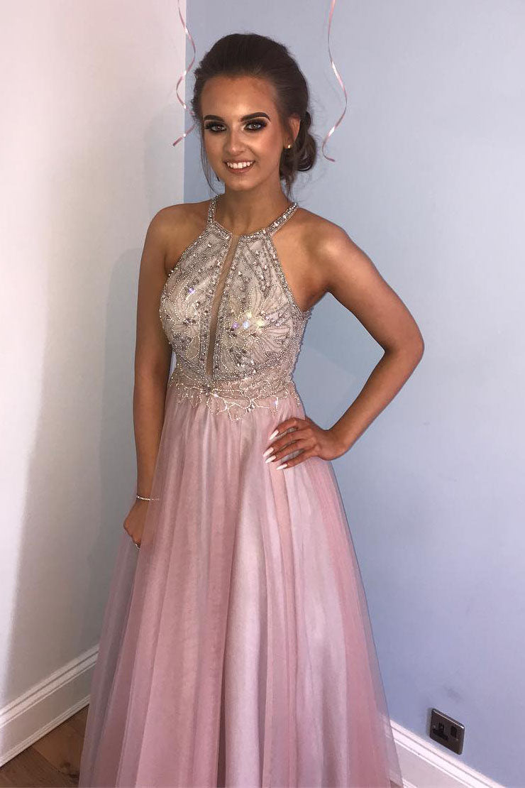 A line store beaded prom dress