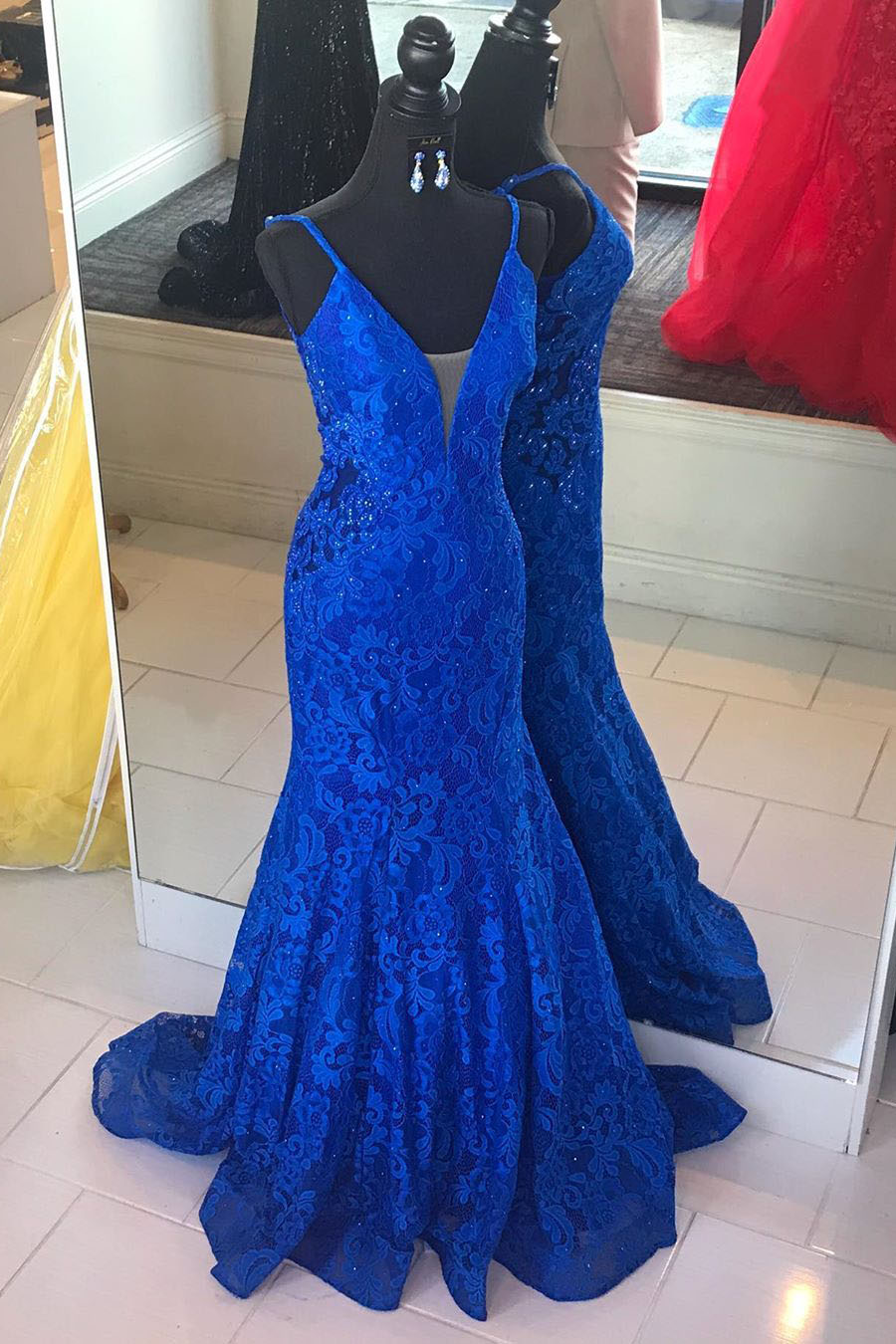 Royal Blue Mermaid Backless Prom Dress