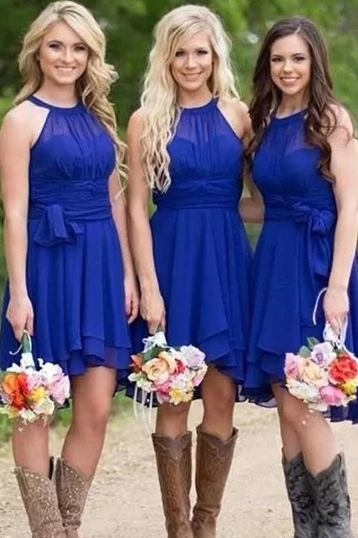 Royal blue bridesmaid dresses hot sale short