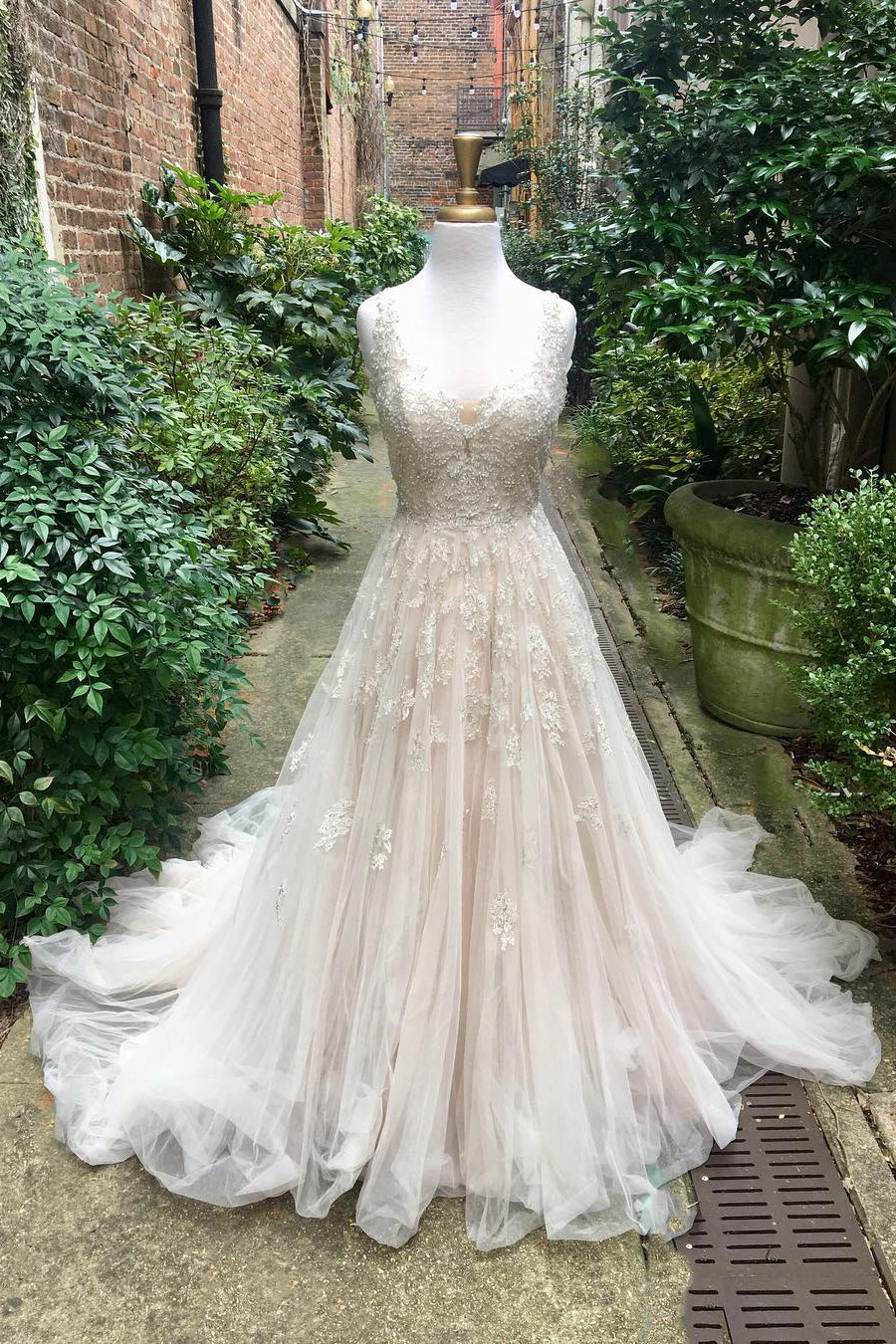 High-Neck Ballgown Wedding Dress