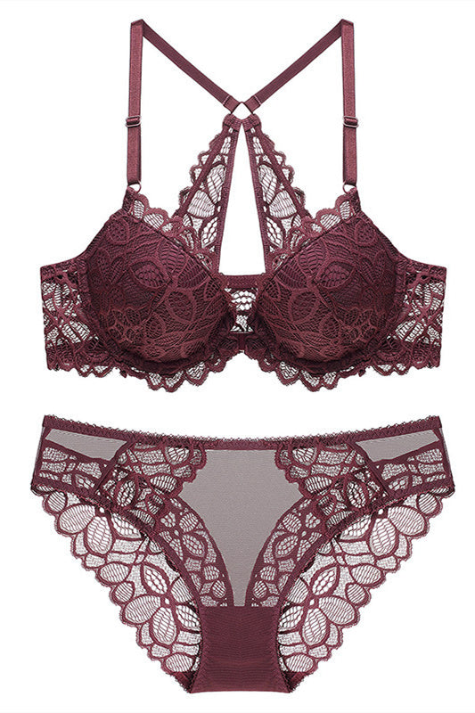 Burgundy Lace Lingerie Set – FancyVestido