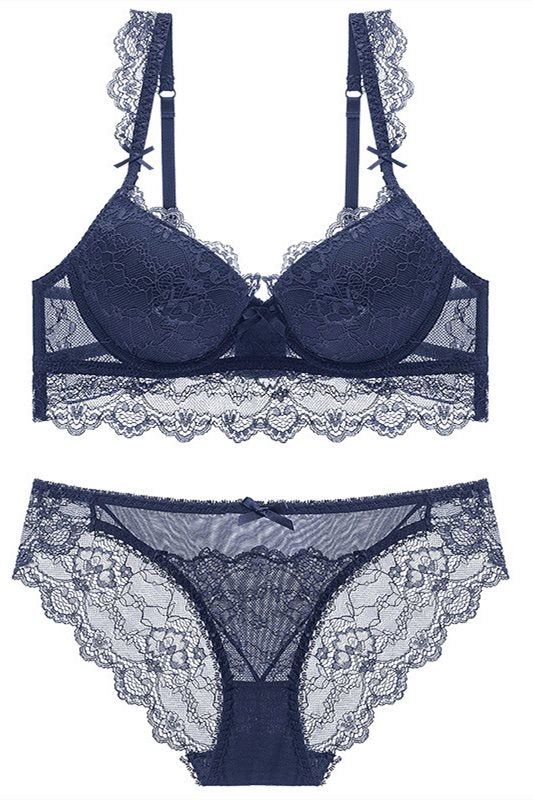 Buy online Navy Blue Lace Detail Bra & Panty Set from lingerie for Women by  Mod & Shy for ₹439 at 69% off