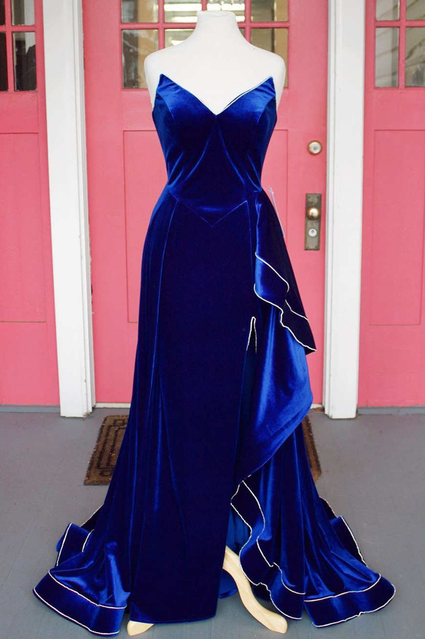 Royal Blue Velvet Bridesmaid Dresses
