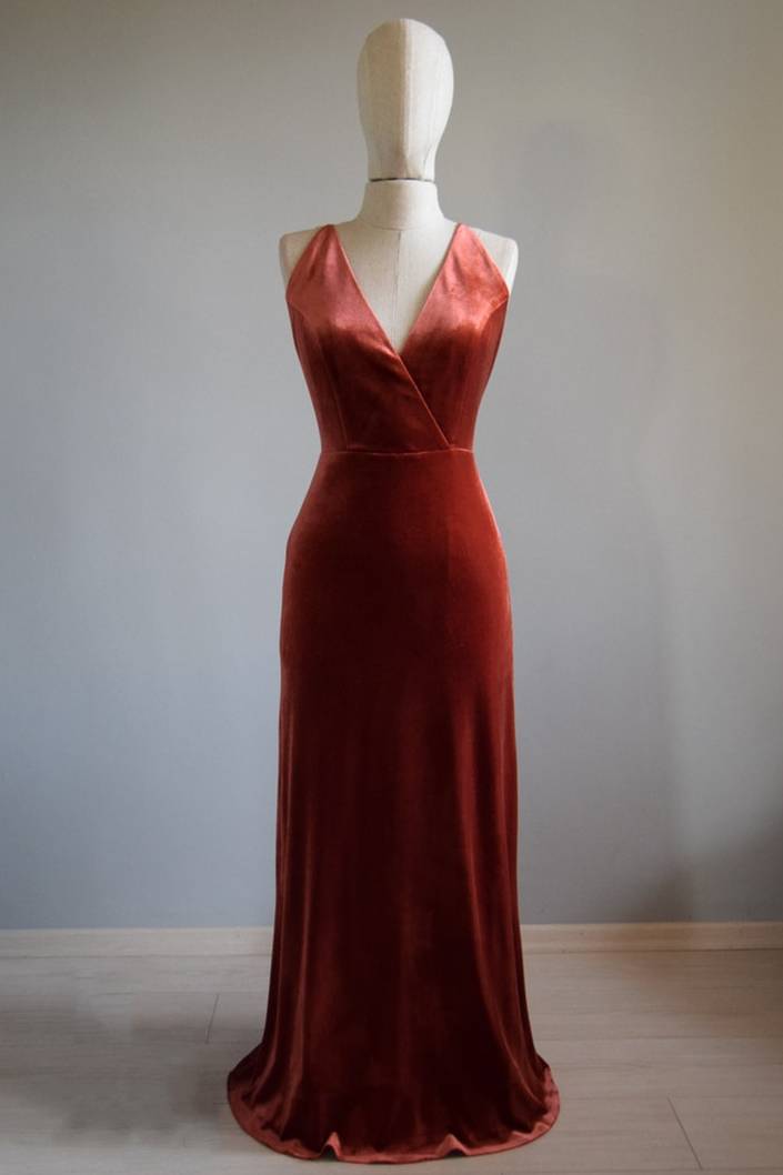 Velvet copper outlet dress