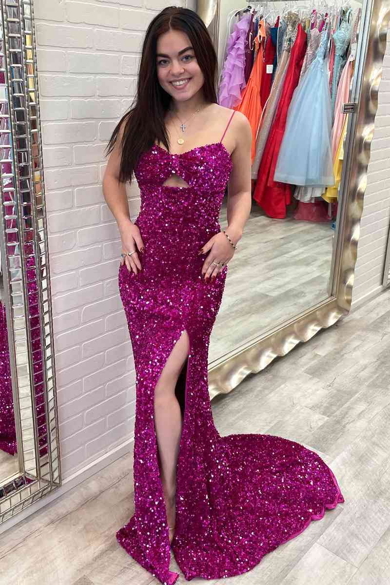 Fuchsia mermaid clearance prom dresses