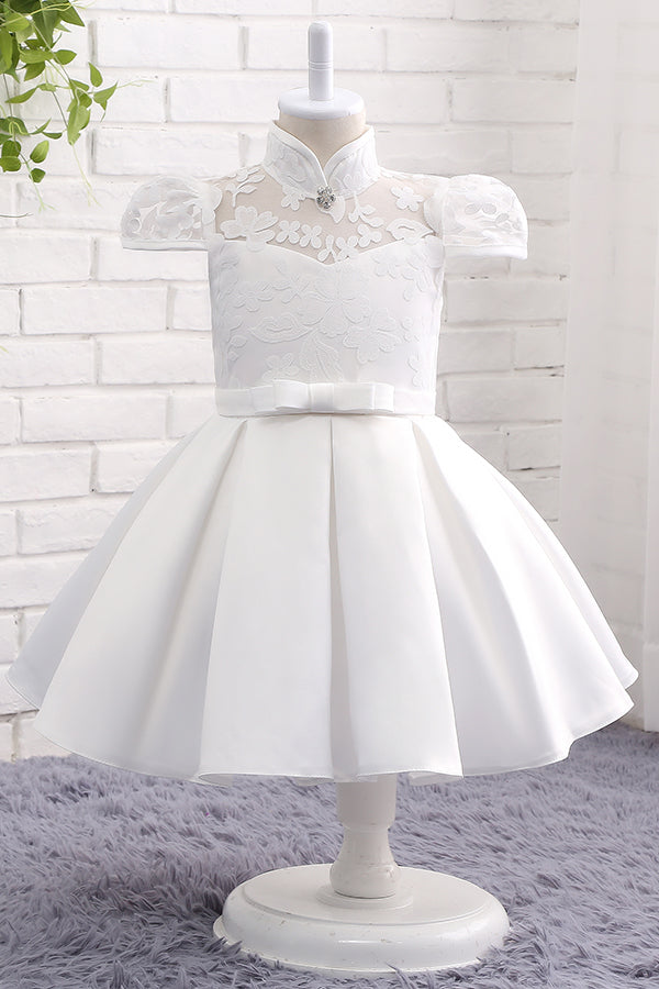 Flower girl dress with hotsell tulle and ribbon waist