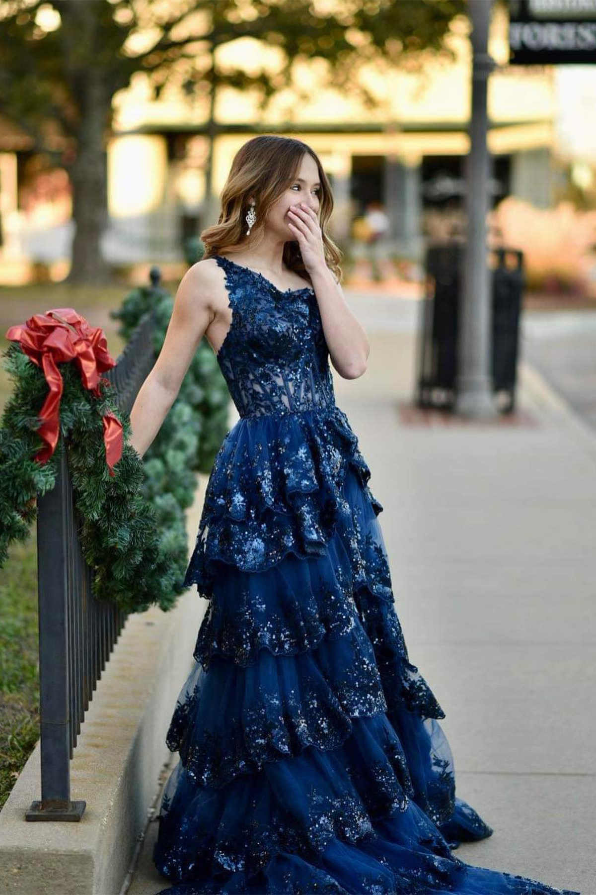 Sequin ruffle shops dress