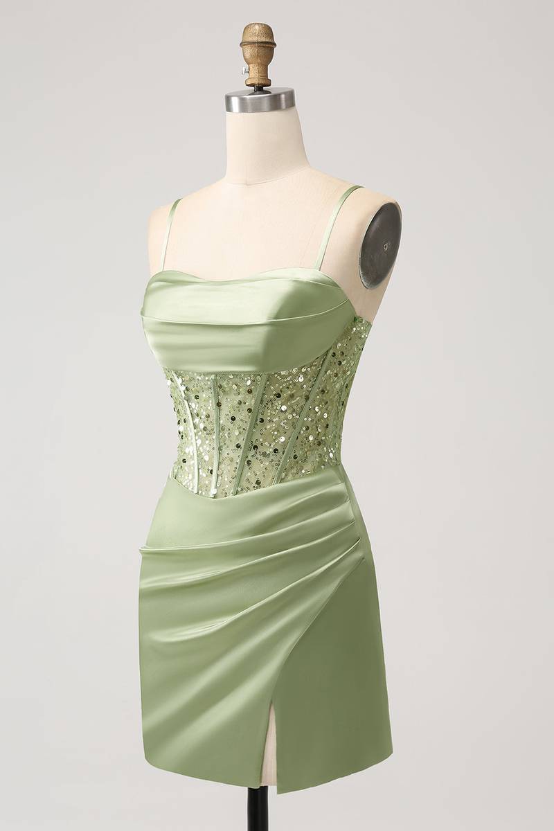 Straps_Sage_Green_Sequin_Mini_Dress_Full_Side_Shot