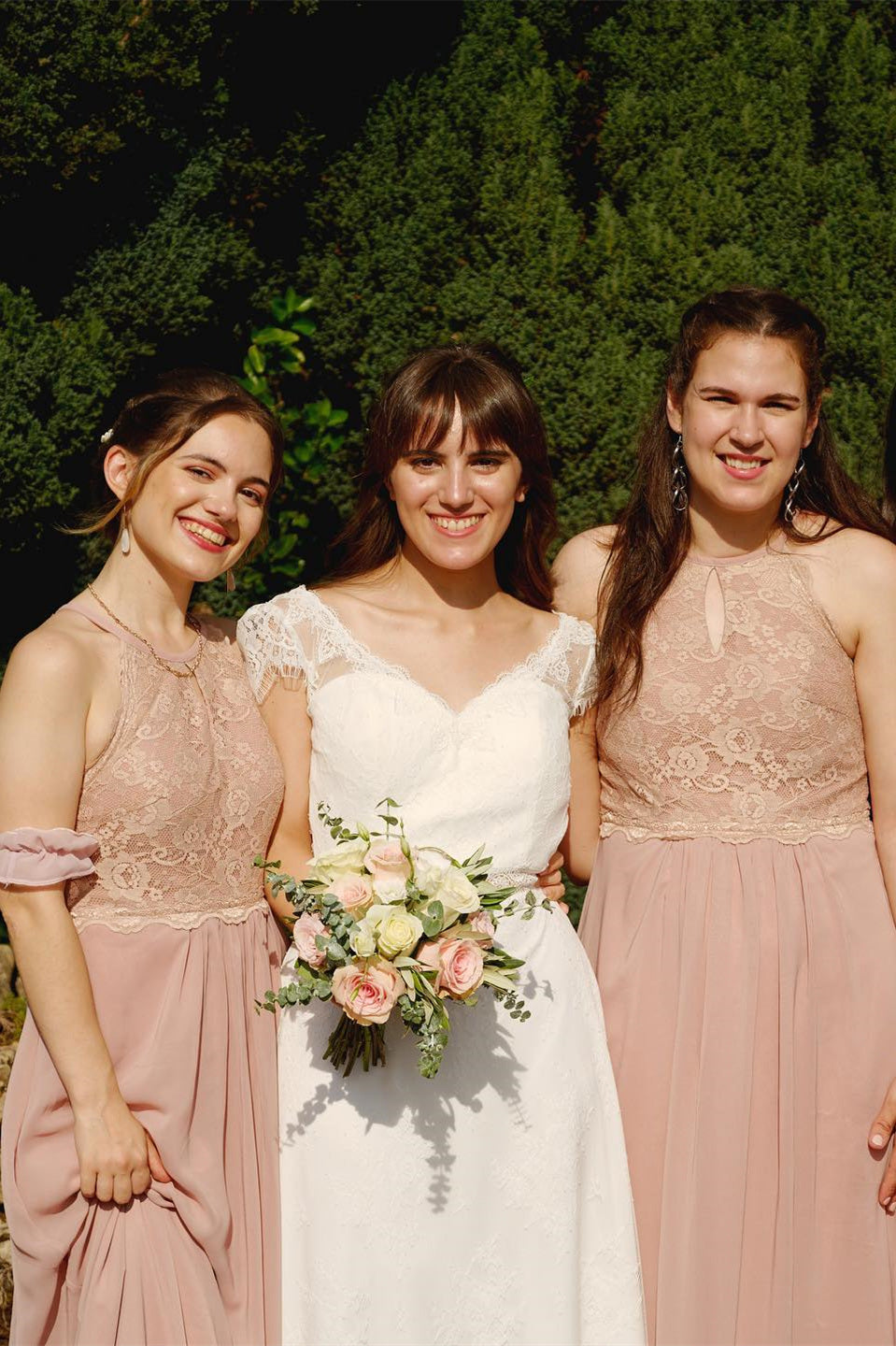 Halter Blush Pink Lace Top Long Bridesmaid Dress Blush Pink US 16W