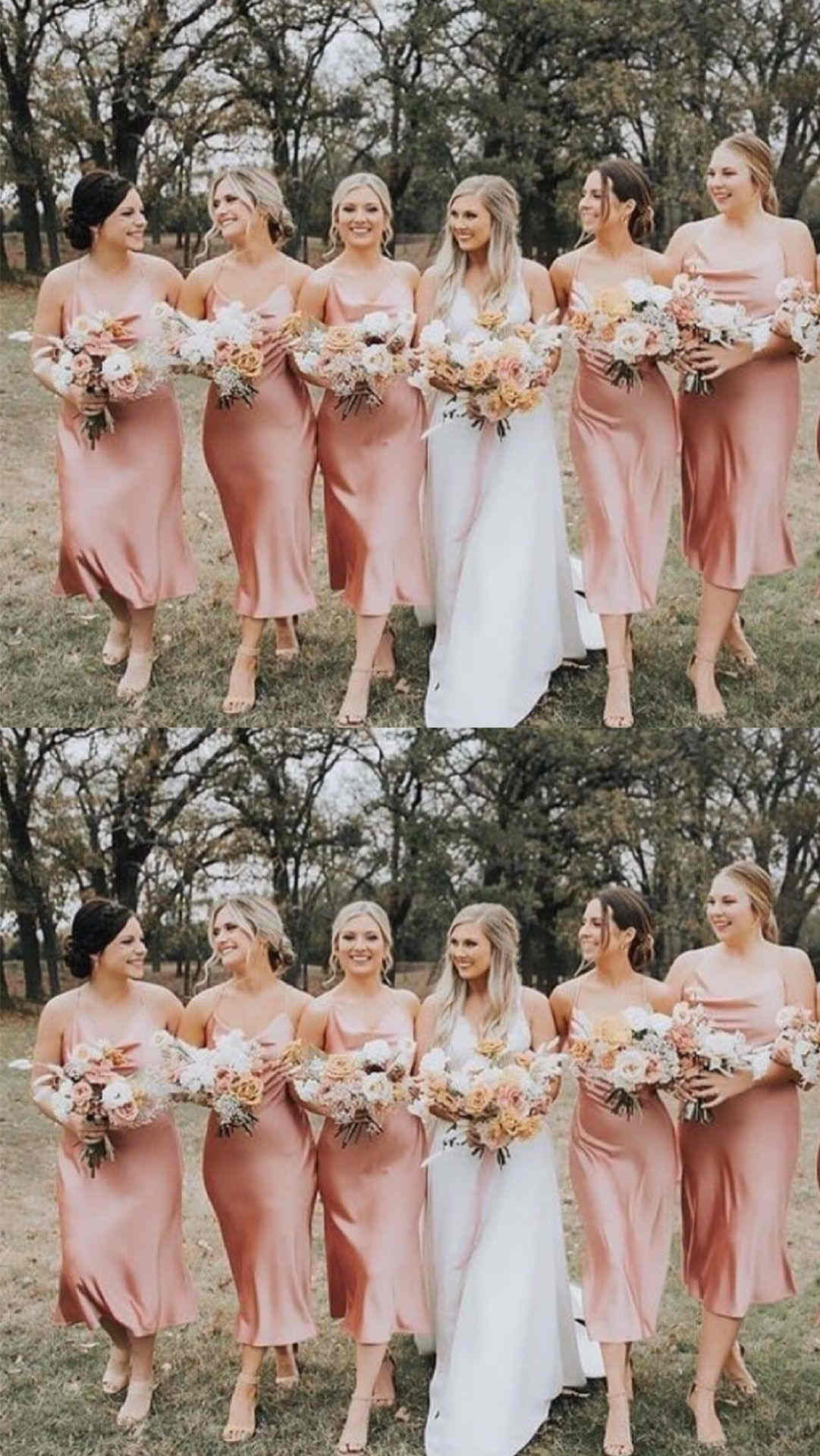 Champagne pink bridesmaid dresses best sale