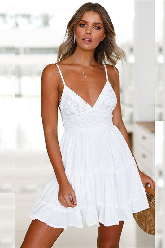 Elegant white summer dresses on sale