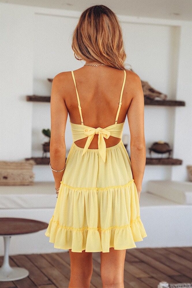 Yellow fashion dress shorts