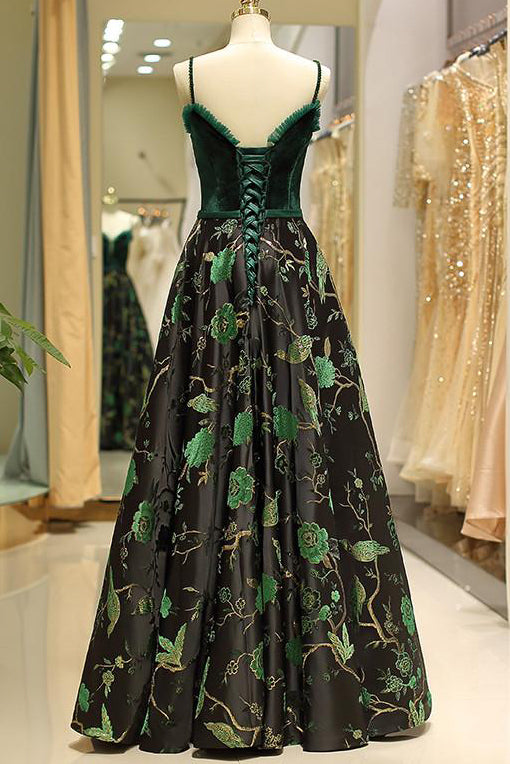 Floral embroidered evening dress best sale