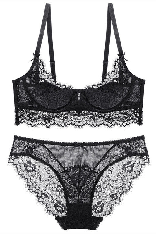 Sexy Black Lace Lingerie Set – FancyVestido