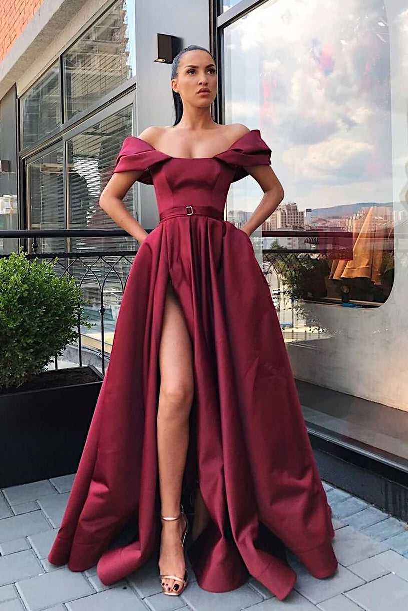 Burgundy Prom hot Dress