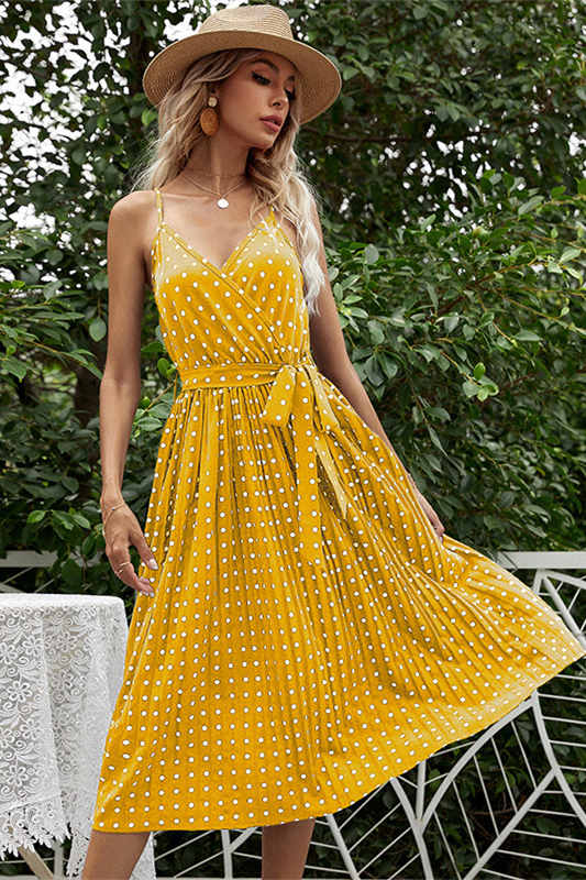 Navy and yellow polka dot dress hotsell